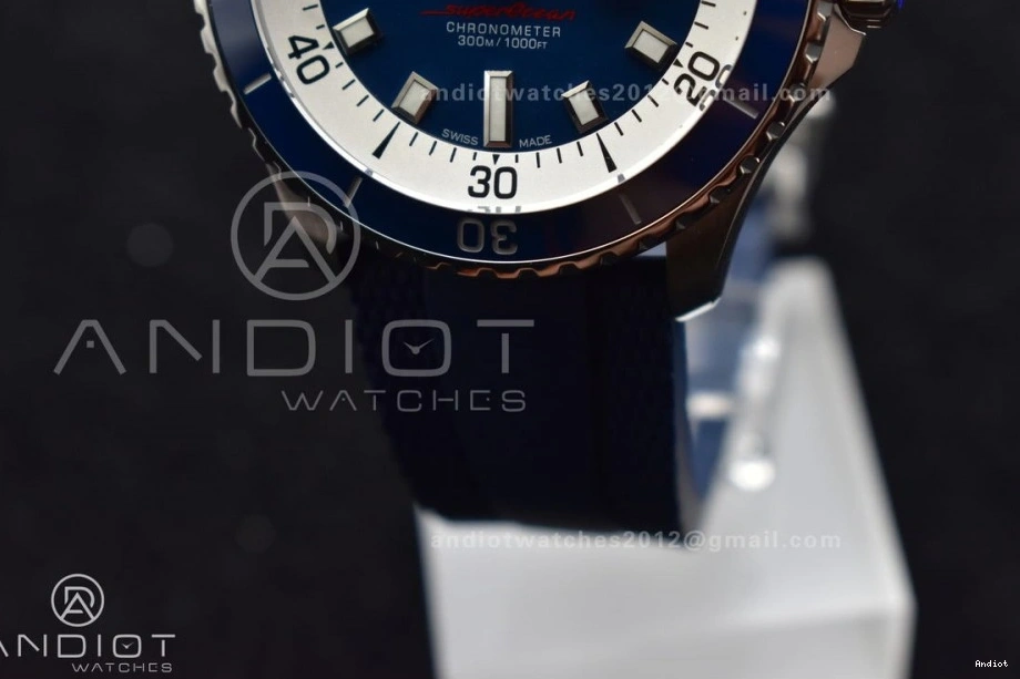 SuperOcean 1:1 Edition on Rubber 42 SS Strap Dial Best BLSF Blue A2824 Blue Automatic 0424